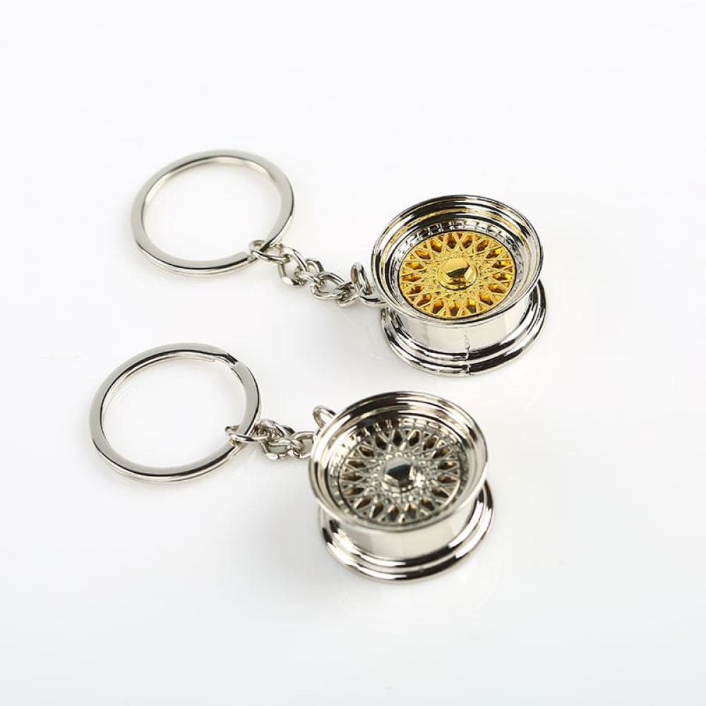 TunerLifestyle Wheel with Disc Brake Keychain Gold