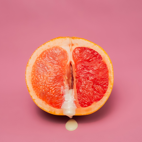grapefruit with white liquid