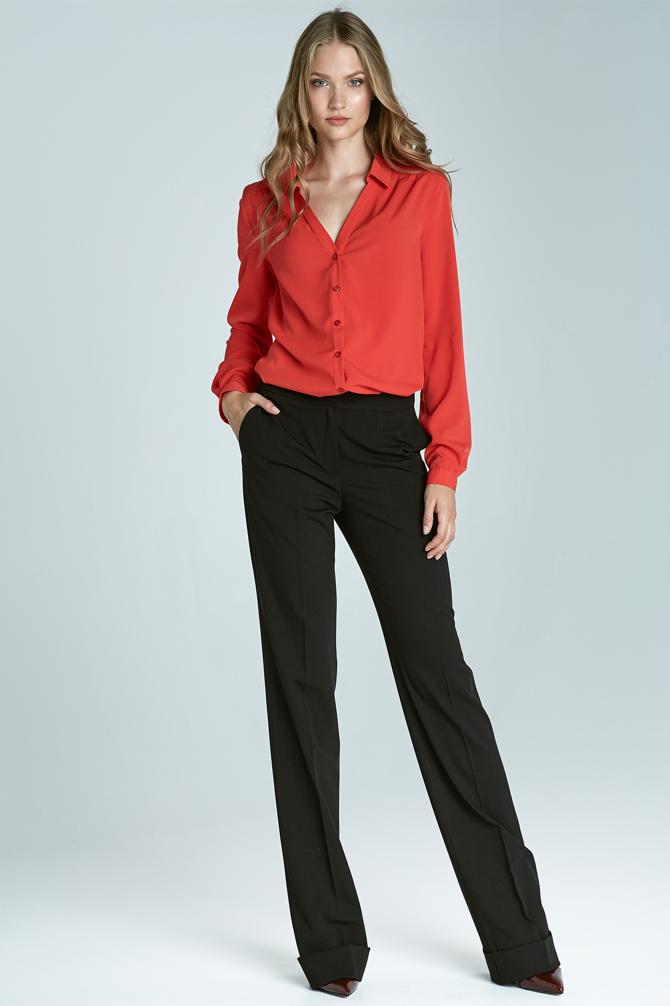 Pantalon évasé pour femme, chic 