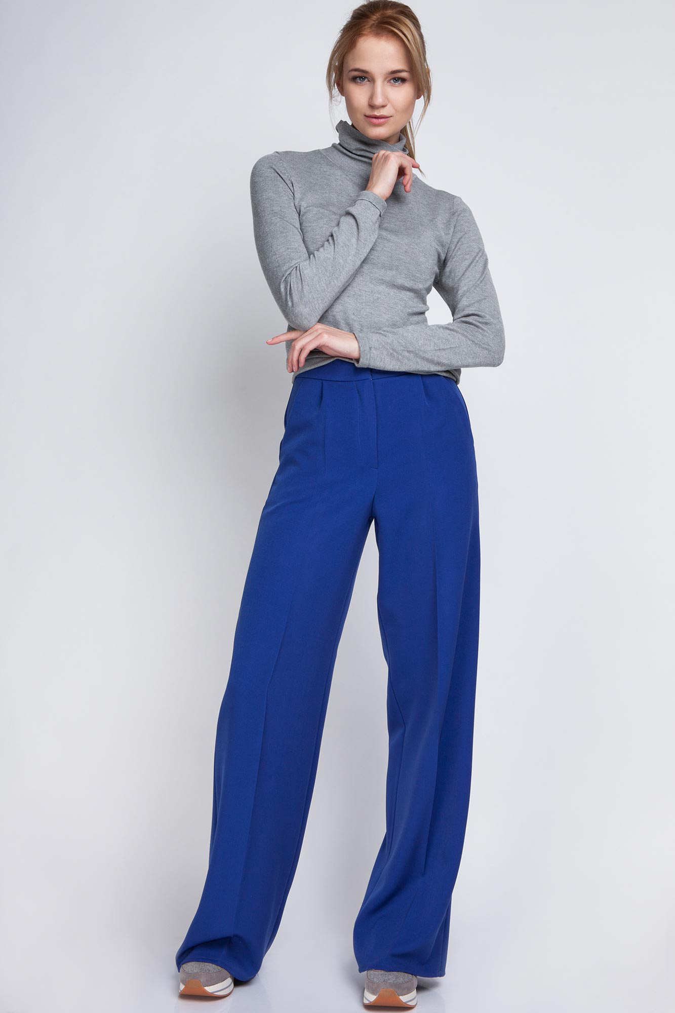 Pantalon ample pour femme, bleu