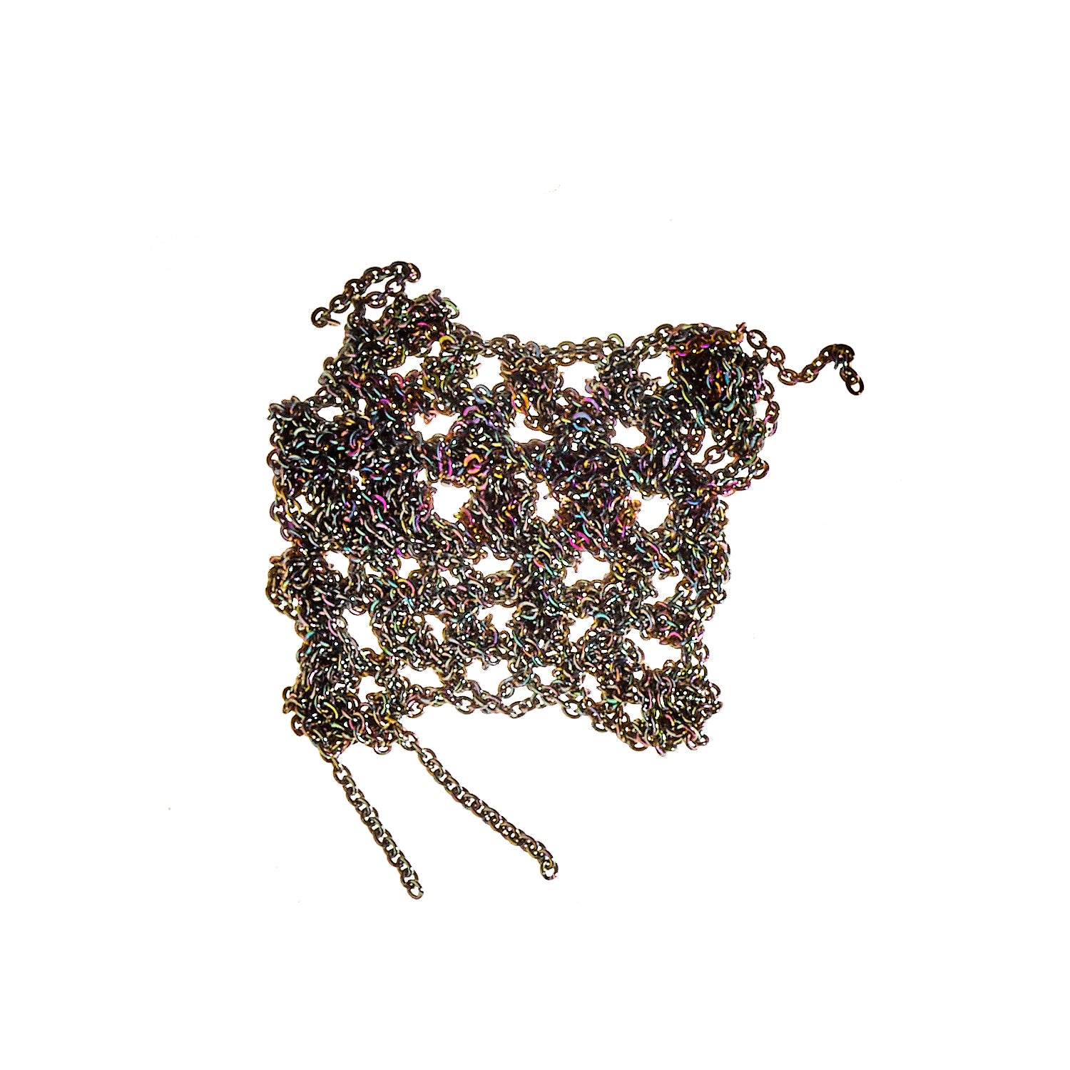 Hairy Simple Necklace in Spectrum + Burnt Gold