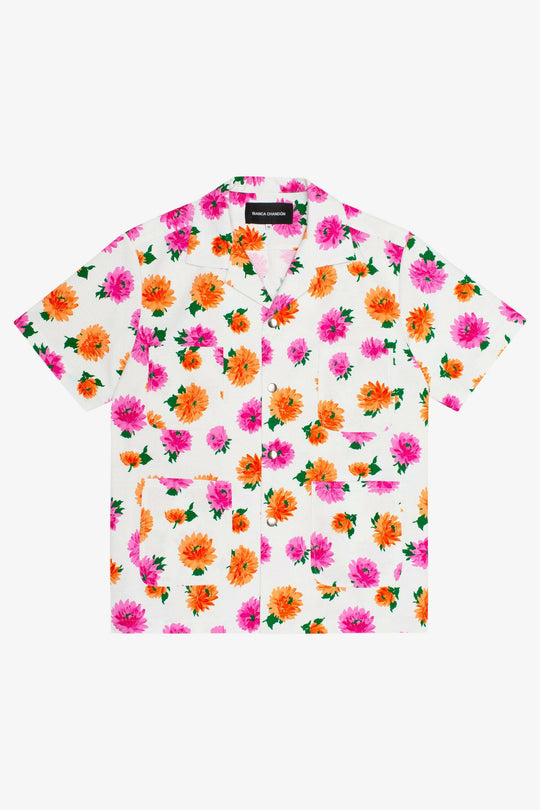 Vintage Floral 4-Pocket Pique Shirt