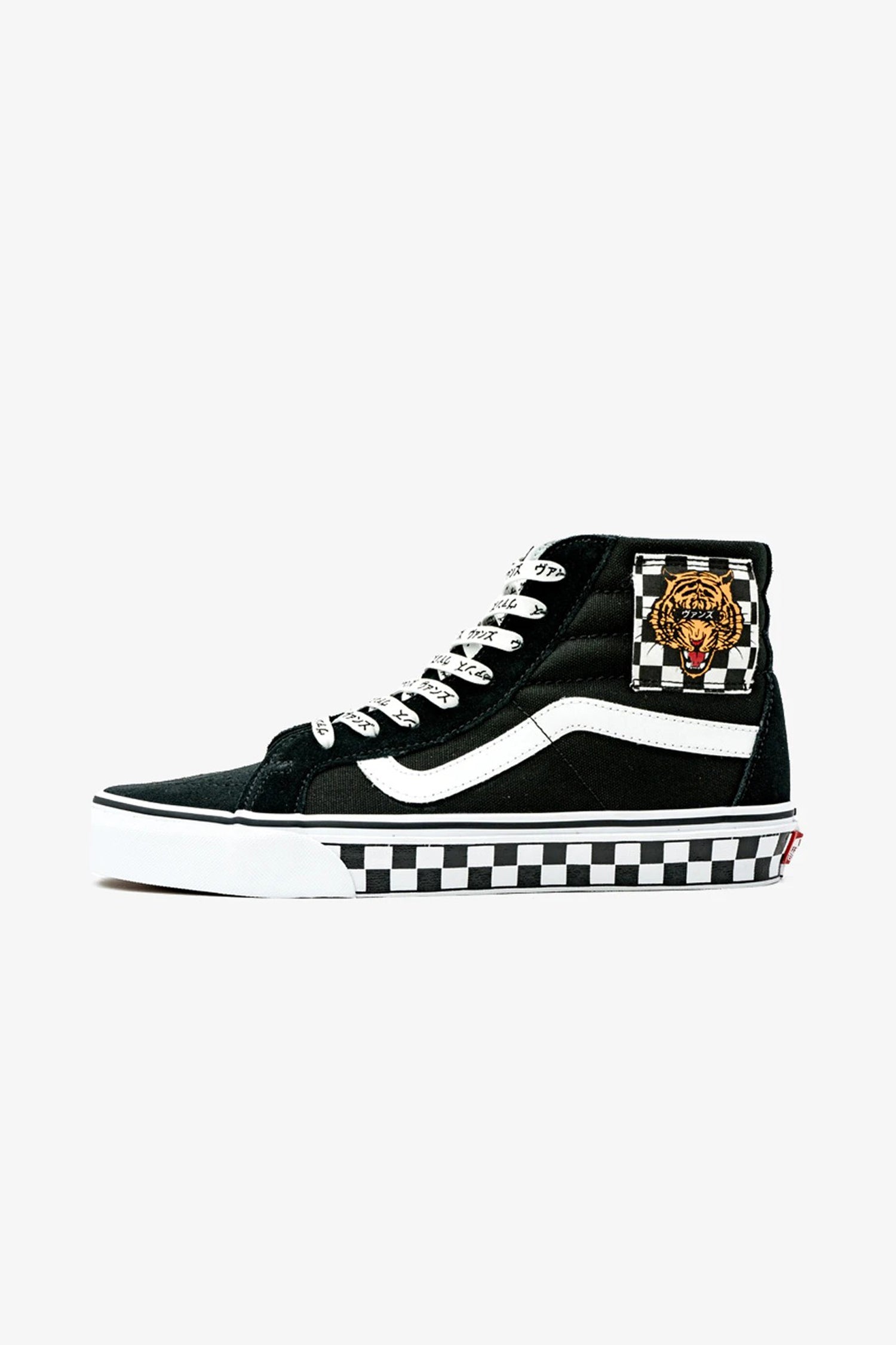 vans slip on tiger check