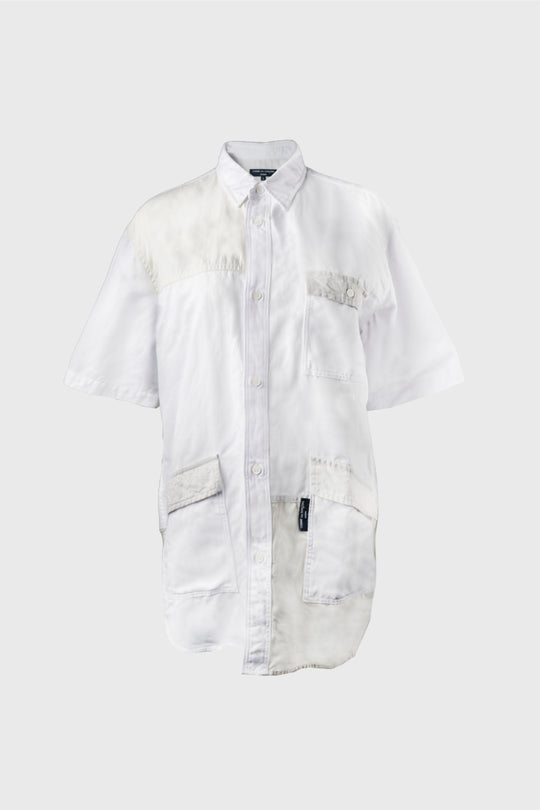 Linen Patchwork S/S Shirt