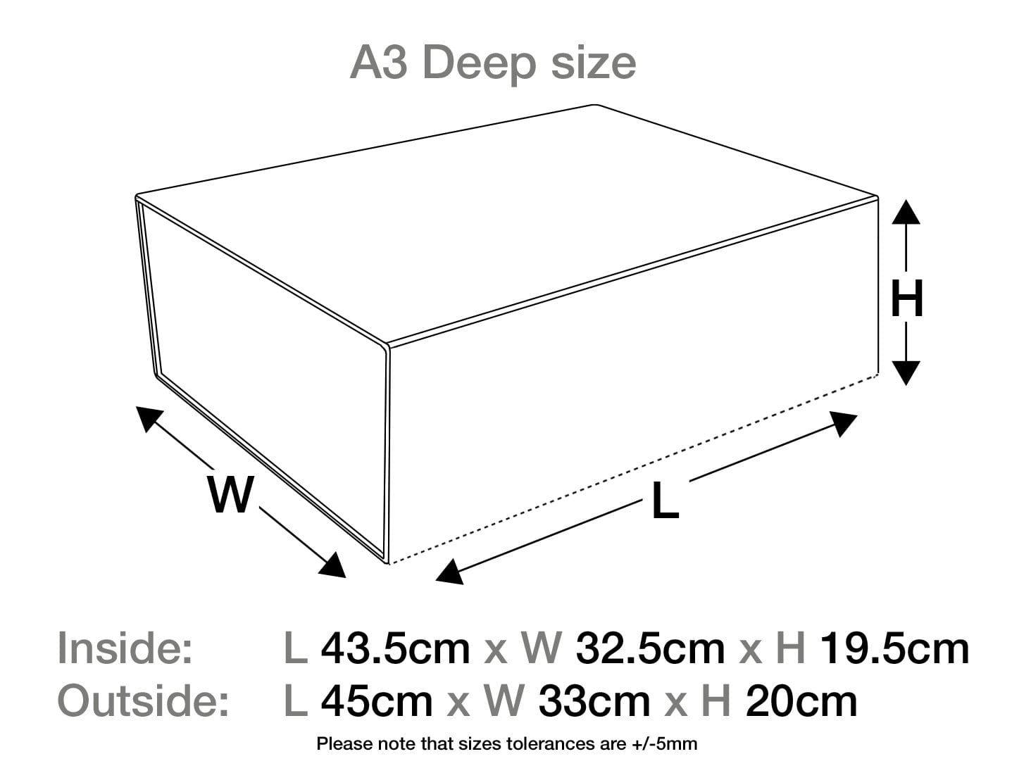 Boxes without Ribbon - White A3 Deep Luxury Folding Gift Boxes 🎁