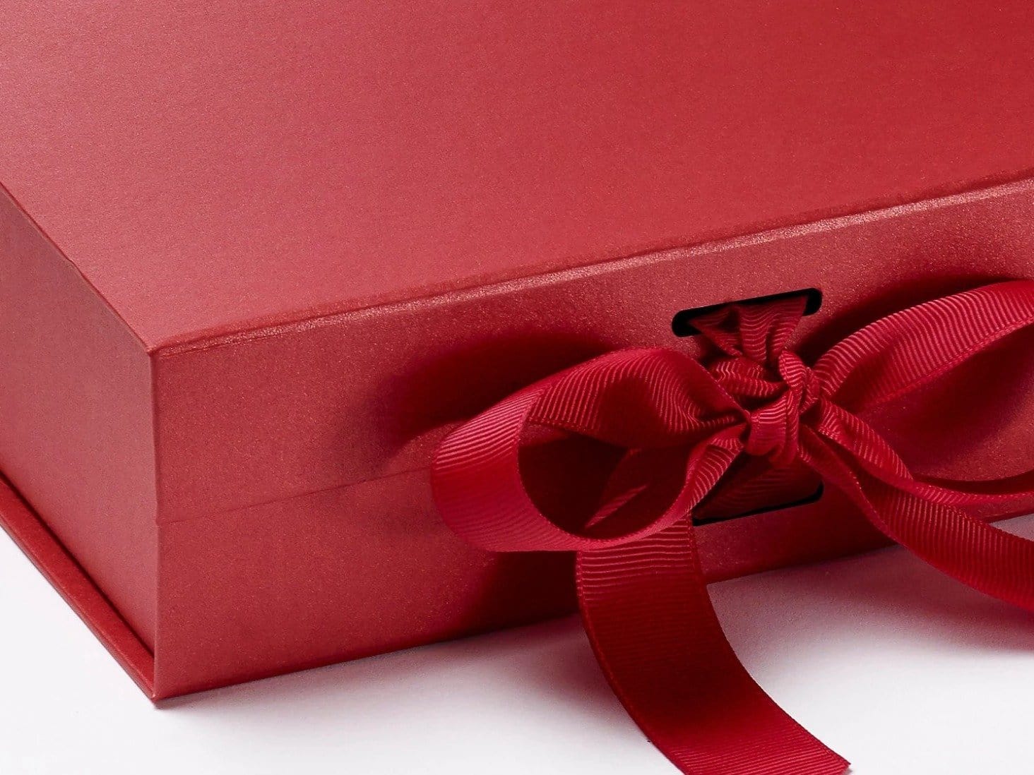 Sample Pearl Red Medium Gift Box with Slots and Ribbon