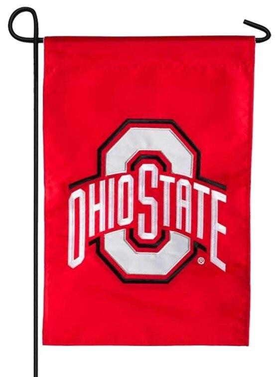Ohio State University Buckeyes Applique Garden Flag I Americas Flags