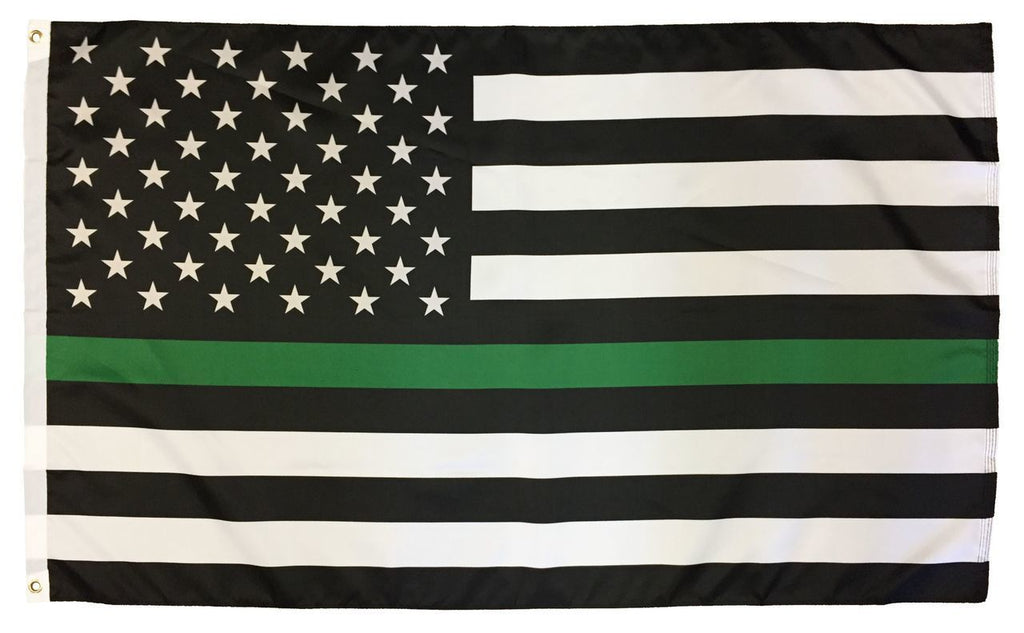 Thin Green Line Black And White American Flag 3x5 I Americas Flags