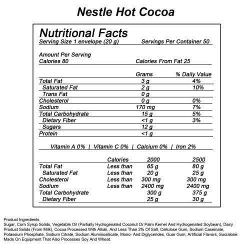 Nestle Hot Cocoa No Sugar Added Mix