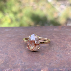 Red Ribbon Diamond Engagement Ring, Custom Designed