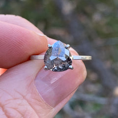 Salt and Pepper Diamond Custom Engagement Ring