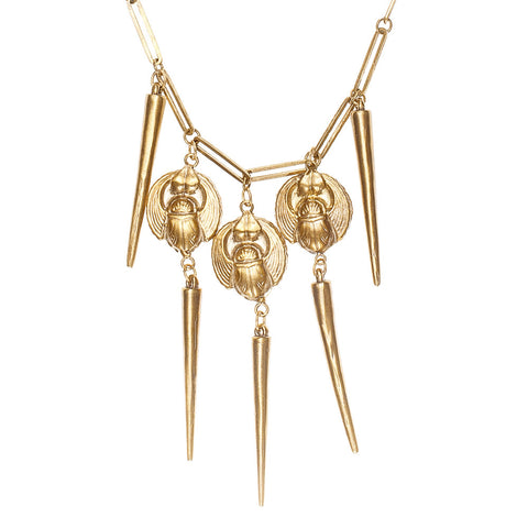 Scarab & Spikes Necklace