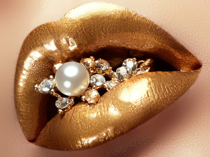 gold artistic lips