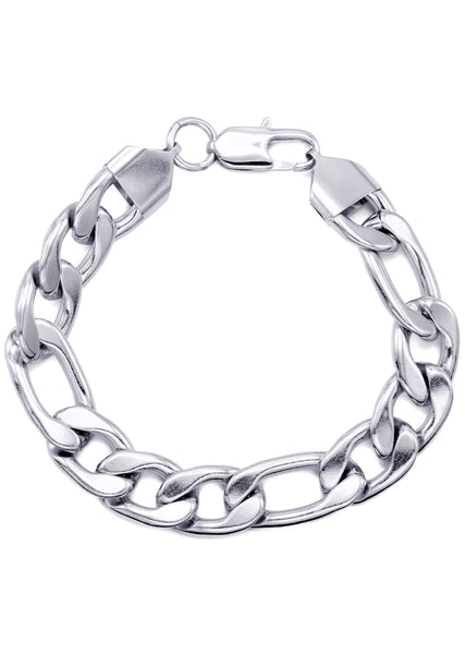 14K White Gold Bracelets for Men | Silver Men's Chain Bracelets ...