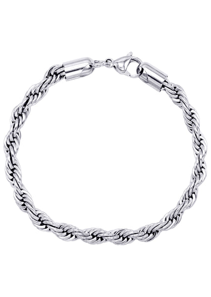 14K White Gold Bracelets for Men | Silver Men's Chain Bracelets ...