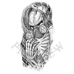 Buy Biomechanical Tattoo Design White Background PNG File Online in India   Etsy