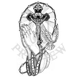 Praying Tattoo Rosary Vector Images 66