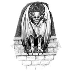 Sketch of Tattoo Art Gargoyle Monster Stock Illustration  Illustration of  backdrop grunge 23923831