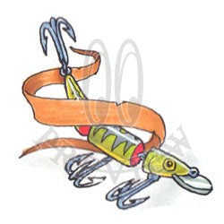 Master Baiter Fishing Hook Bait Angler Temporary Tattoo Water Resistant  Fake Body Art Set Collection (1 Sheet)