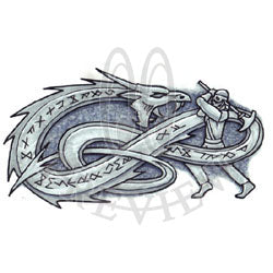 Jormungandr Midgard Serpent Nordic Viking Tattoo Design  LuckyFish Inc  and Tattoo Santa Barbara