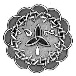 Tribal tattoo art with black celtic shield Vector Image