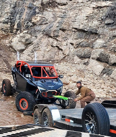 Loading Polaris RZR Pro R 4 on Car Hauler