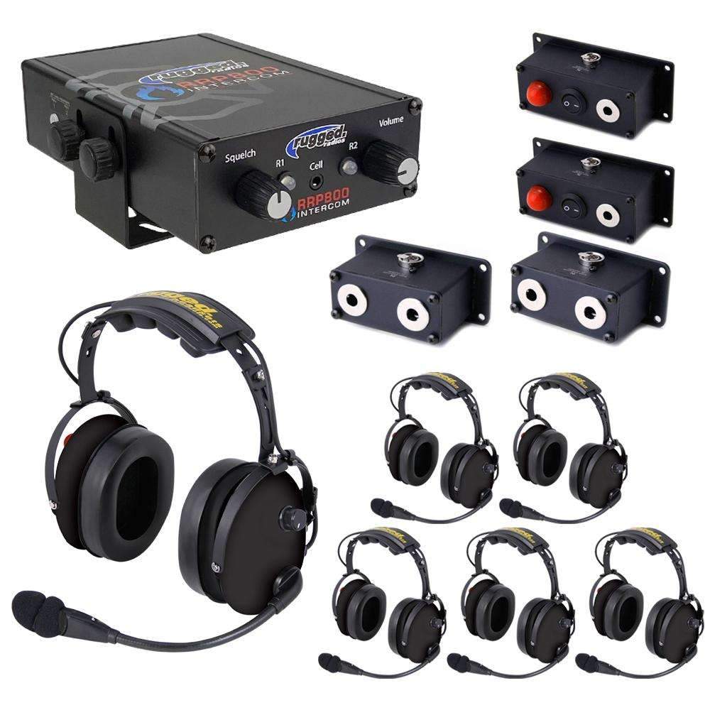 Rugged Radios Fire Safety Industrial Dual Radio Intercom 6 Place Kit with RRP800