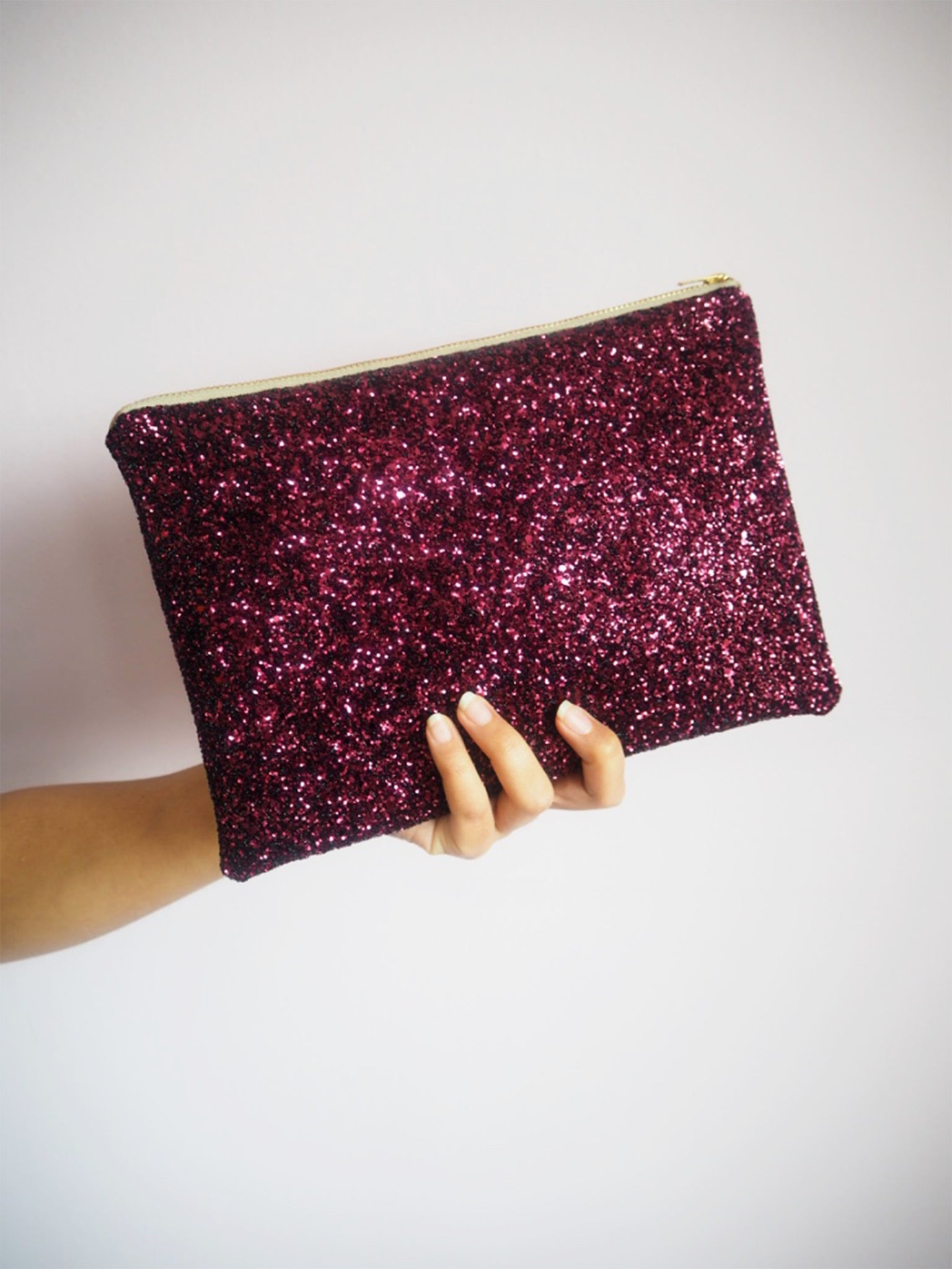 deep pink clutch bag