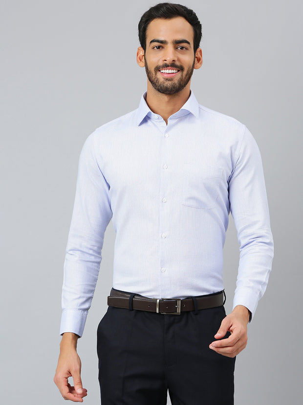 Men Light Blue Regular Fit Solid Formal Shirt