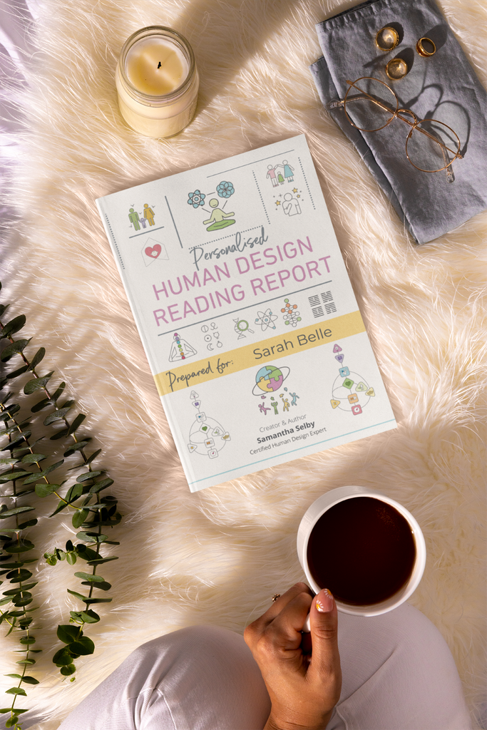 Human Design Reading Report on a cosy rug