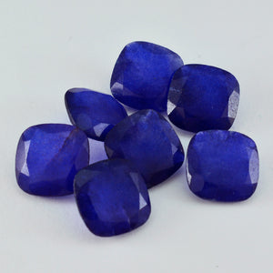 Riyogems 1PC Real Blue Jasper Faceted 8x8 mm Cushion Shape AAA Quality Loose Gems