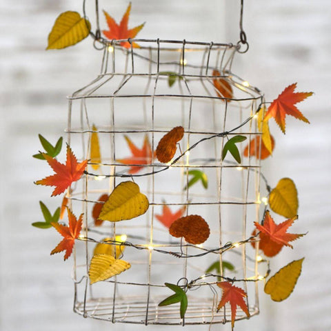 Autumn leaves fairy lights