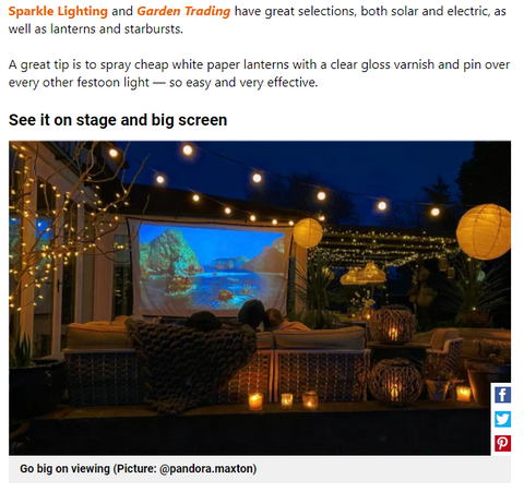 Our Colourful Outdoor Solar Garden Lanterns and Festoon Lights in Metro
