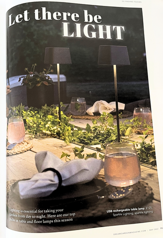 Our USB Rechargeable Cordless Outdoor Lamps in Dream Garden