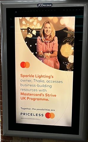 Sparkle Lighting Billboard in Elizabeth Line