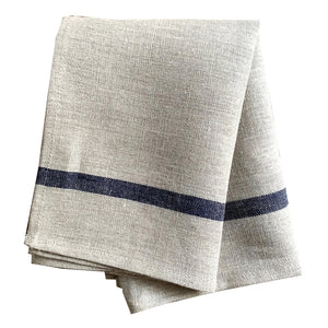 Linen Kitchen Cloth - Natural/Navy