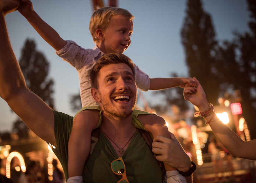 family enjoying garden party in Summer