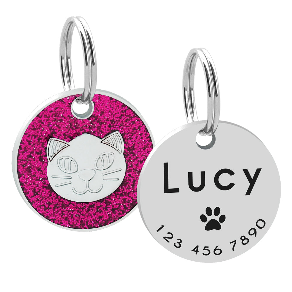Personalized Cat ID Tag Engraved Cats Name Tags Paw Print ...