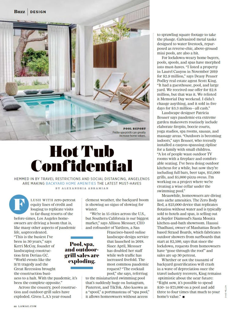 Los Angeles Magazine Hot Tub Confidential Article