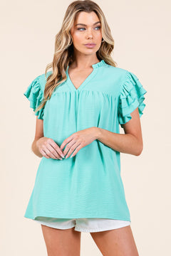 Miley Ruffle Sleeve Blouse