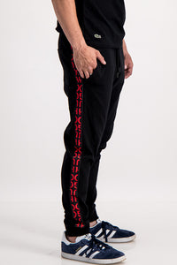 red and black hugo boss tracksuit