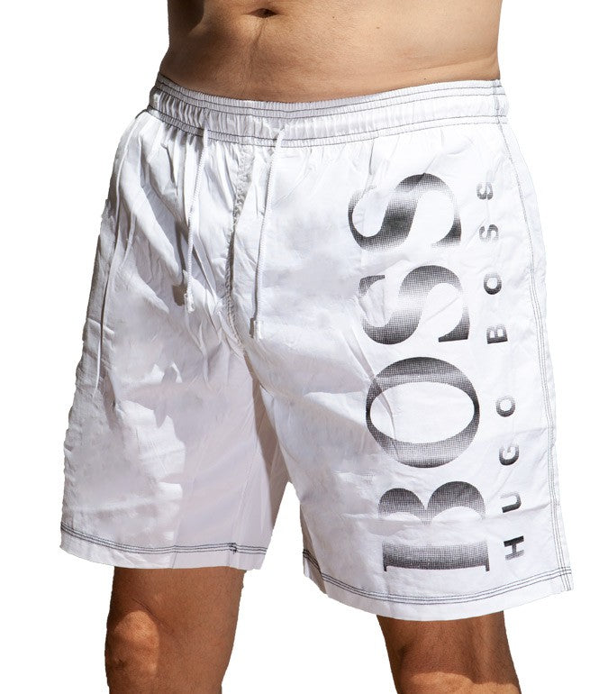 mens white hugo boss shorts