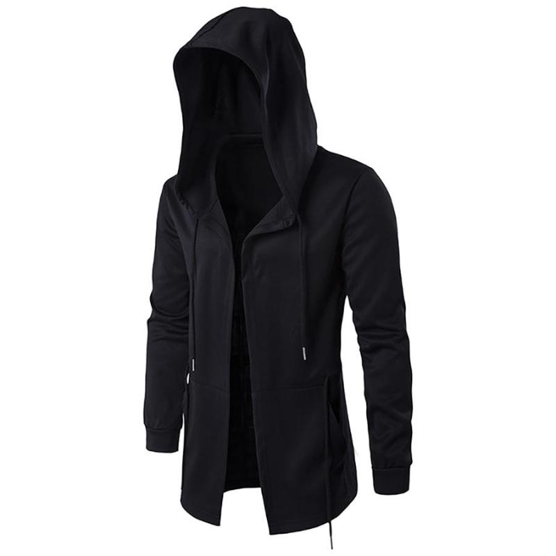 long black hooded cardigan