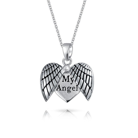 Heart Wings Locket Pendant Necklace