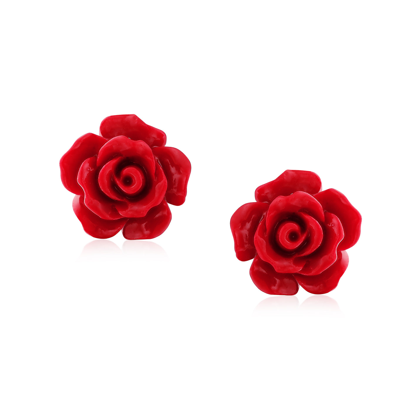 Romantic Floral Delicate 3D Carved Rose Flower Stud Earrings In Colors ...