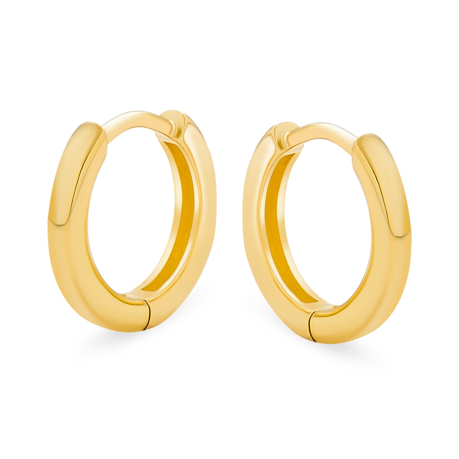 Hoop Kpop Earrings Gold Plated Sterling Silver Flat Hinge – Bling Jewelry