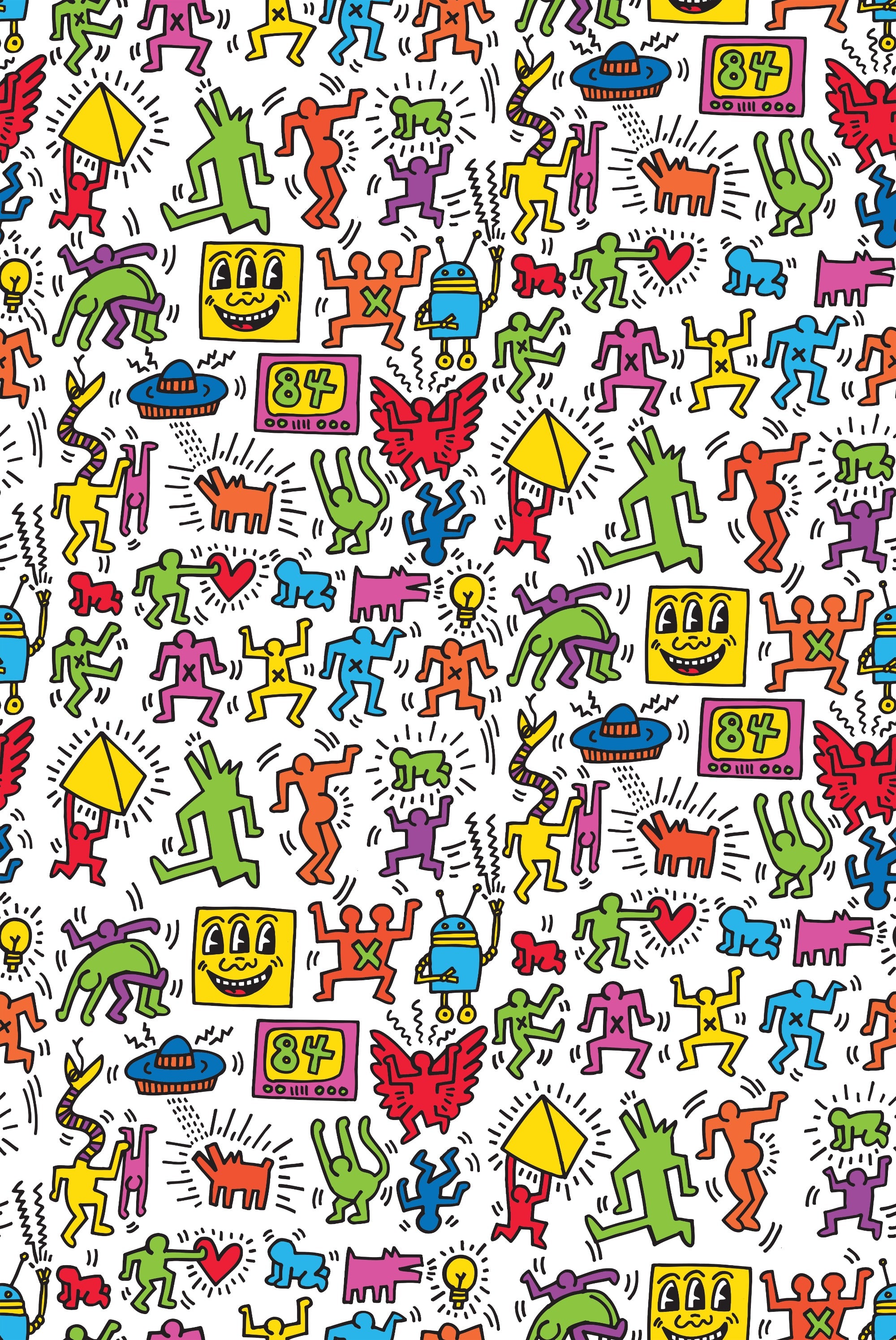 Keith Haring Inspired Background  Abstract art wallpaper Hippie wallpaper  Cute patterns wallpaper