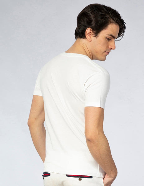 Playera Hombre Cuello en V AIR V NECK Blanco