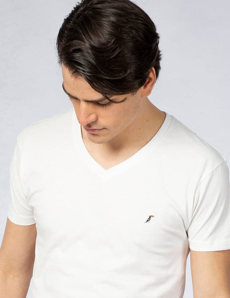 Playera Hombre Cuello en V AIR V NECK Blanco