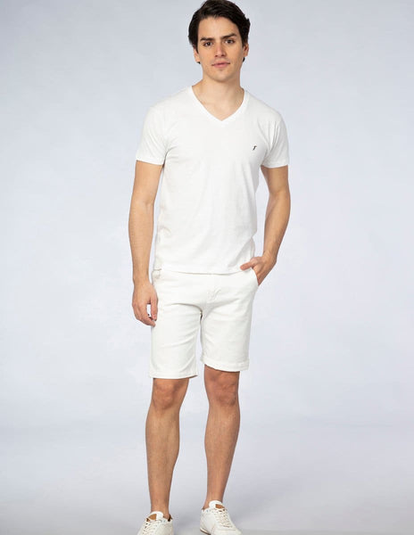 Playera Hombre Cuello en V AIR V NECK Blanco